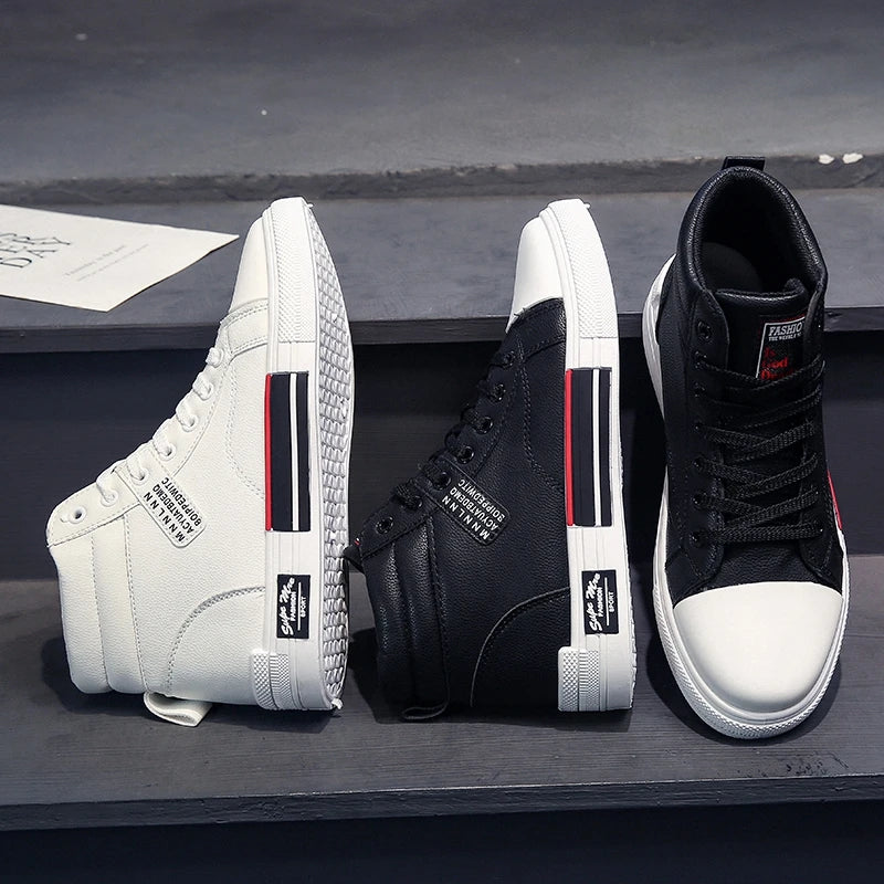 Men's Skateboarding Shoes High Top Sneakers  Breathable White Sports Shoes Students Shoes Street Walking Shoes Chaussure Homme