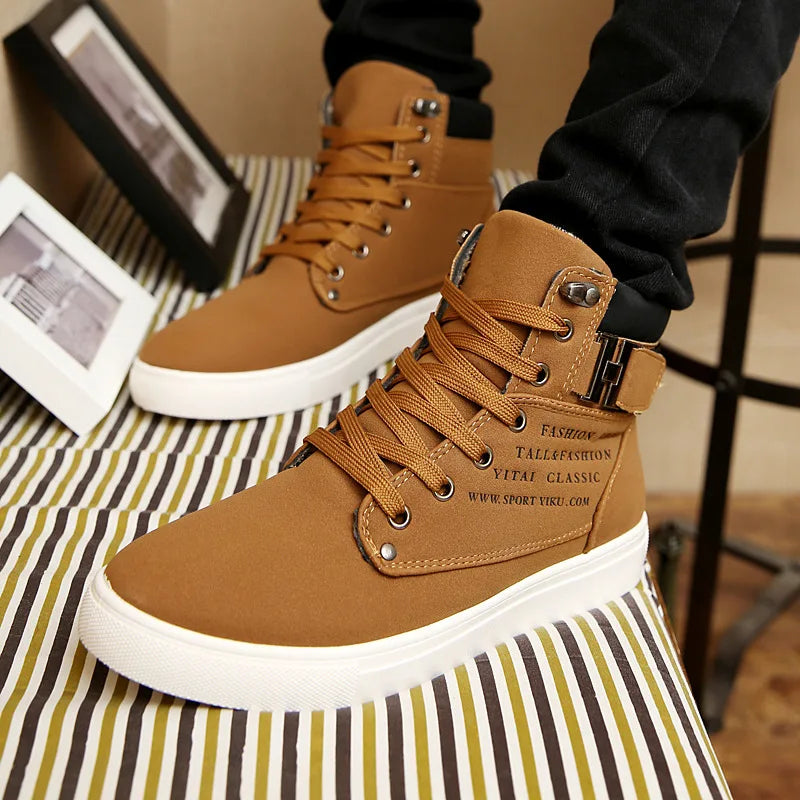New Stylish Men's Skateboarding Shoes High Top Casual Shoes Outdoors Leisure Sneakers Breathable Walking Shoes Chaussure Homme