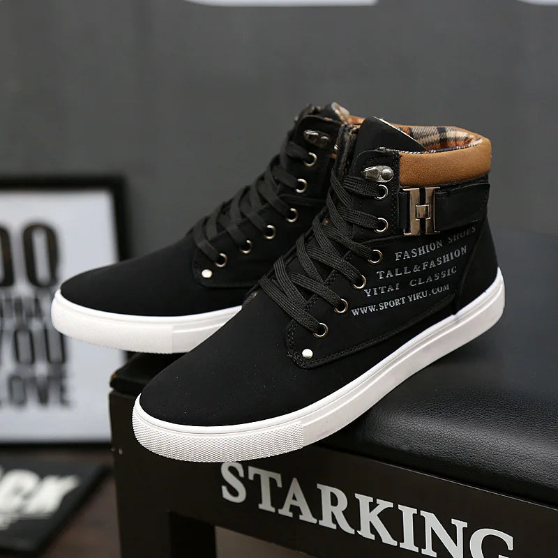 New Stylish Men's Skateboarding Shoes High Top Casual Shoes Outdoors Leisure Sneakers Breathable Walking Shoes Chaussure Homme