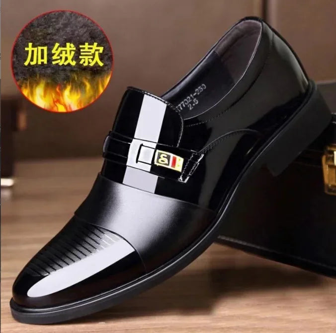 Shoes Men Leather Shoes Business Dress Shoes All-Match Casual Shock-Absorbing Footwear Wear-Resistant Plus Size Chaussure Homme