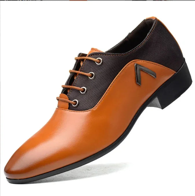 Shoes Men Leather Shoes Business Dress Shoes All-Match Casual Shock-Absorbing Footwear Wear-Resistant Plus Size Chaussure Homme