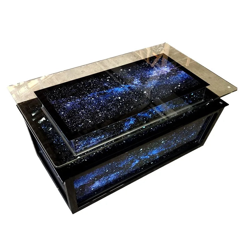 Tavolino in Vetro Temperato Luminoso LED – Design Personalizzabile per Soggiorno