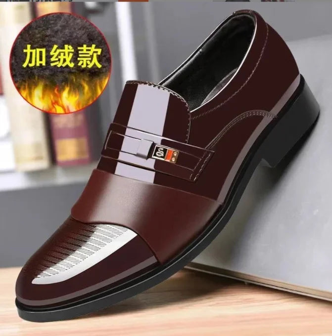Shoes Men Leather Shoes Business Dress Shoes All-Match Casual Shock-Absorbing Footwear Wear-Resistant Plus Size Chaussure Homme