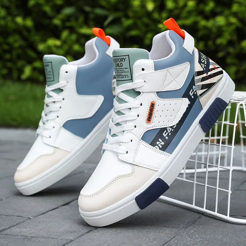 Men's Skateboarding Shoes 46 High Top Casual Sneakers Breathable Street Shoes Black Flats Shoes  Walking Shoes Chaussure Homme