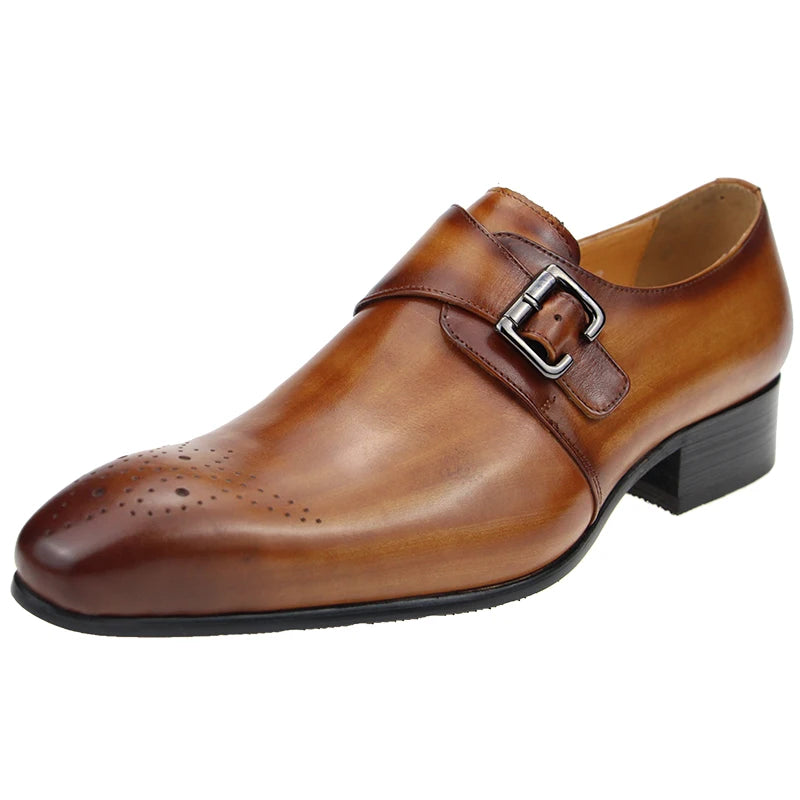 Scarpe Eleganti Stringate Bullock da Uomo con Fibbia Laterale | Sapatos Sociais Masculinos | Zapatos de Vestir Hombre | Chaussures Homme de Luxe