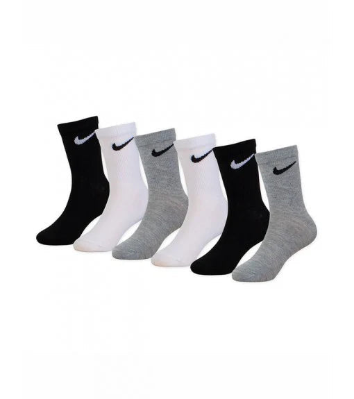 Nike 6 paia di calze junior Basic Light UN0030-W2F bianco-nero-grigio